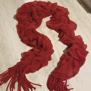 2/$15 🧣🧣Chunky knit red ruffled scarf